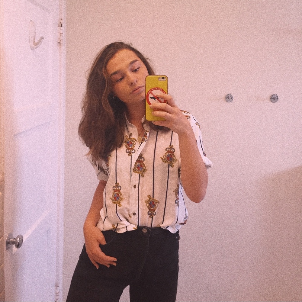 Graphic Button Up Tee